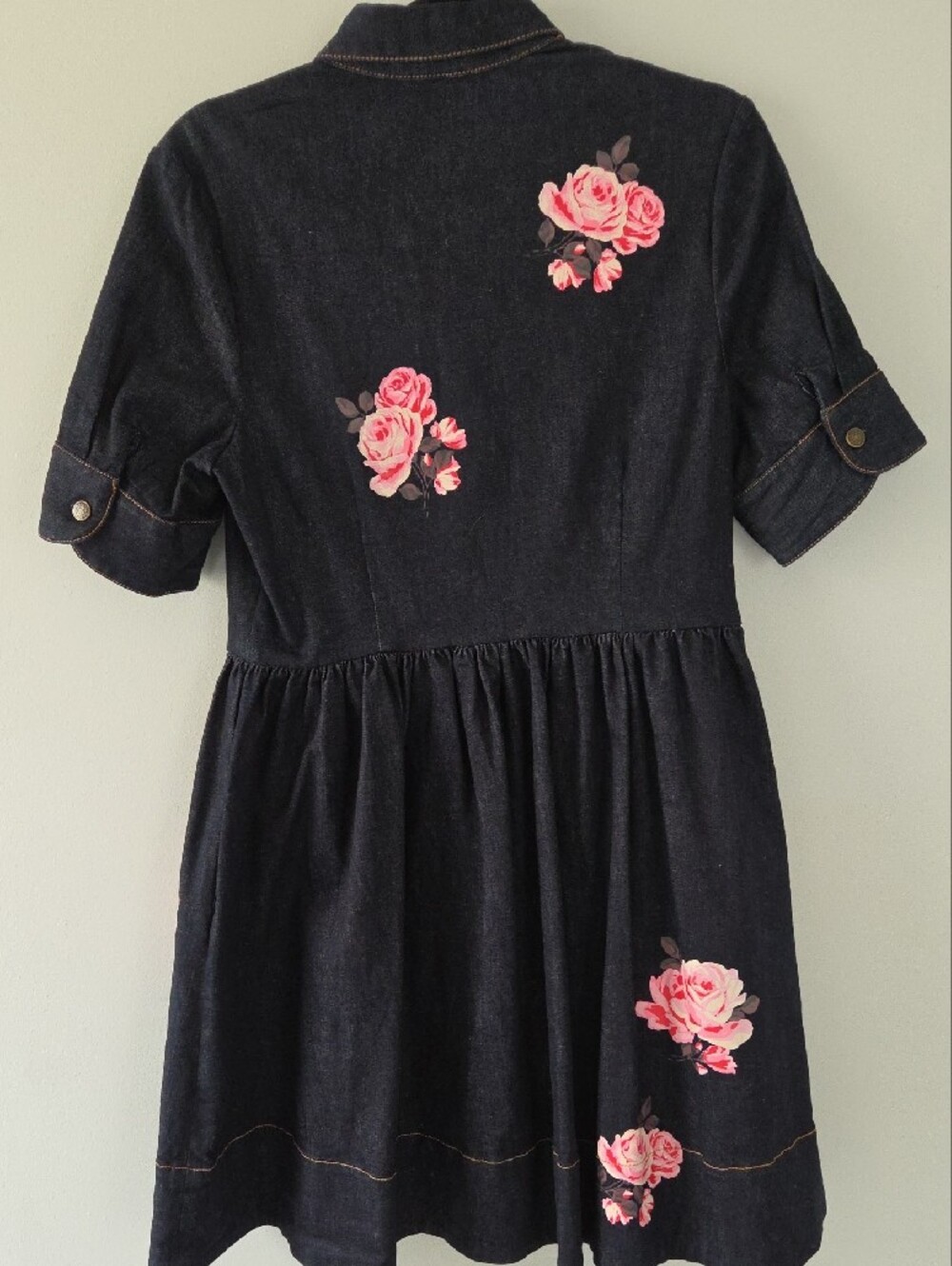 Kate Spade Dark Denim Floral Button-Front Dress - Picture 5 of 5